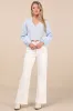 Mavery Light Blue Eyelet Embroidered Long Sleeve Top sold by Lulus