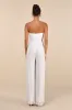 Certainly Charming White Pleated Strapless Wide-Leg Jumpsuit sold by Lulus