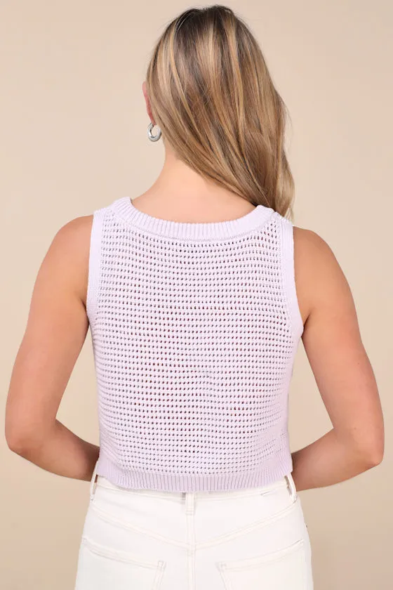 Get the Look Light Lavender Loose Knit Sweater Tank Top sold by Lulus product image thumbnail 2