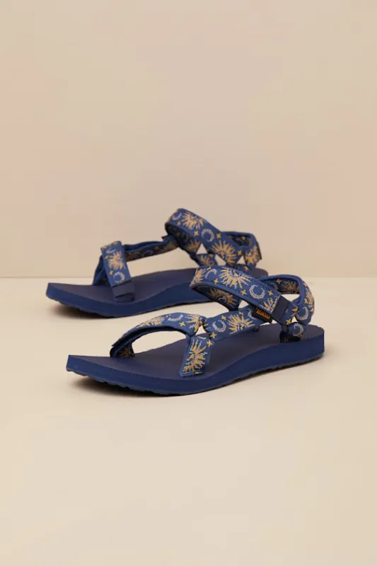 Original Universal Blue Sun and Moon Sandals sold by Lulus