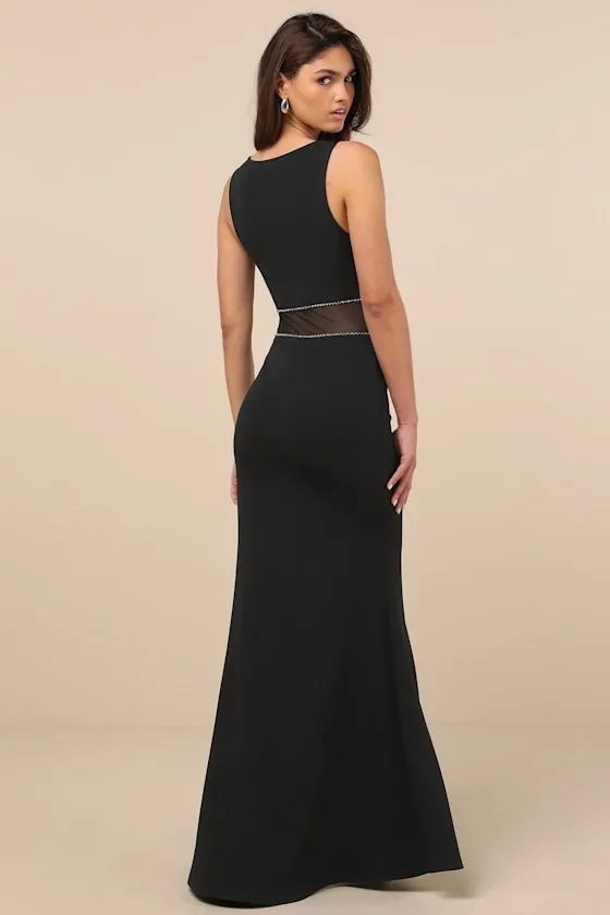 Just Exquisite Black Rhinestone Mermaid Maxi Dress sold by Lulus product image thumbnail 2