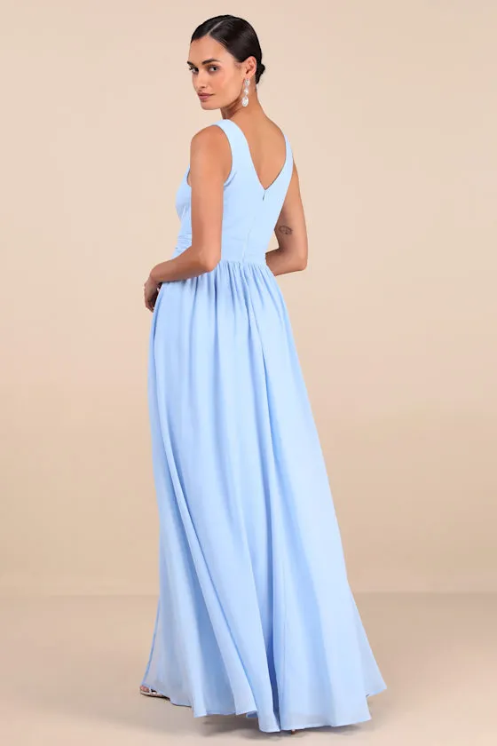 Thoughts of Hue Light Blue Surplice Maxi Dress sold by Lulus product image thumbnail 2