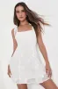 Adorable Approach White Floral Embroidered Tie-Strap Mini Dress sold by Lulus