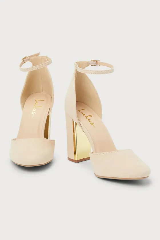 Laura Light Nude Suede Ankle Strap Heels sold by Lulus product image thumbnail 2