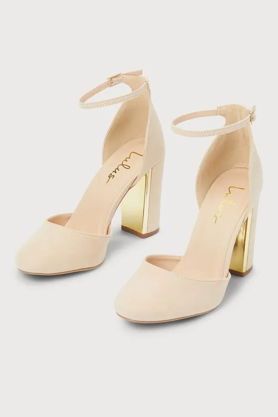 Laura Light Nude Suede Ankle Strap Heels sold by Lulus product image thumbnail 3