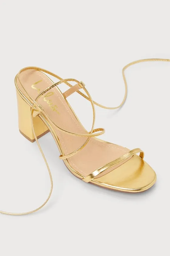 Aribaa Gold Lace-Up High Heel Sandals sold by Lulus product image thumbnail 2