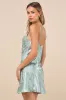 Close to Your Heart Sage Green Satin Jacquard Cowl Slip Dress sold by Lulus