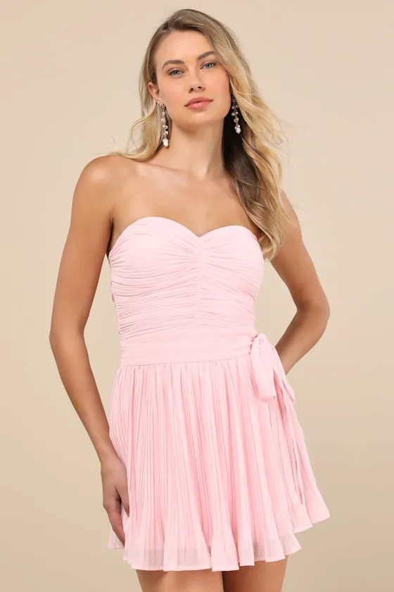 Seriously Sensational Light Pink Strapless Romper sold by Lulus