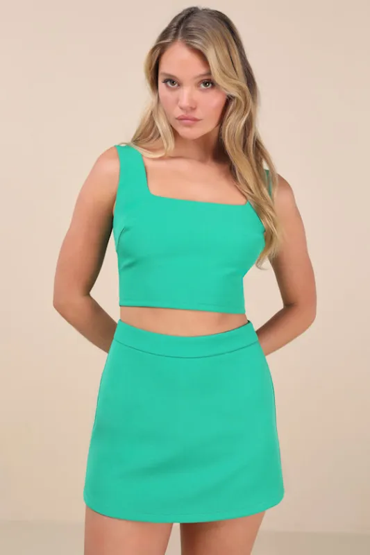 Divinely Sunny Green Sleeveless Two-Piece Romper sold by Lulus