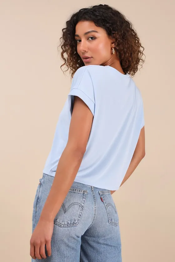 Cool Instincts Light Blue Short Sleeve Top sold by Lulus product image thumbnail 2