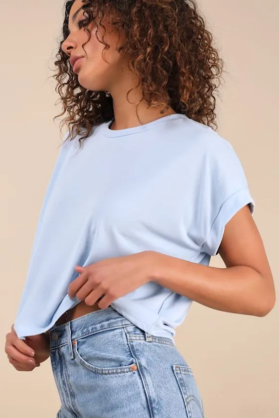 Cool Instincts Light Blue Short Sleeve Top sold by Lulus product image thumbnail 3