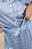 Anyssa Blue Striped Satin Two-Piece Pajama Set sold by Lulus