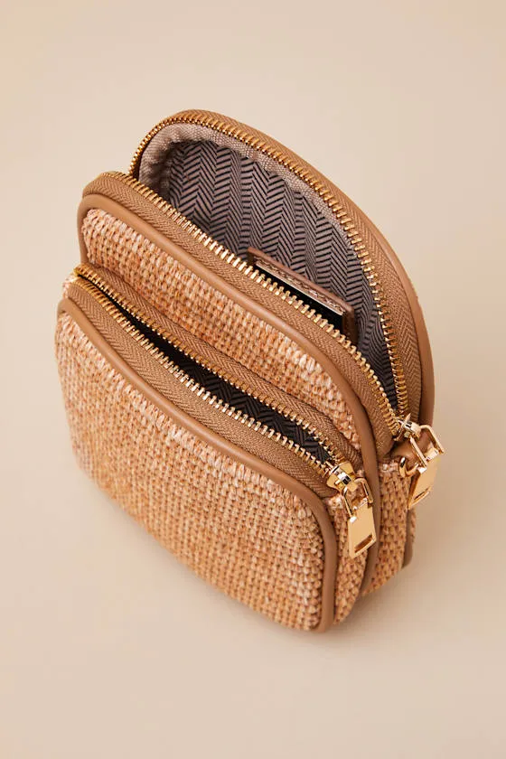 Fenna Tan Raffia Woven Crossbody Bag sold by Lulus product image thumbnail 4