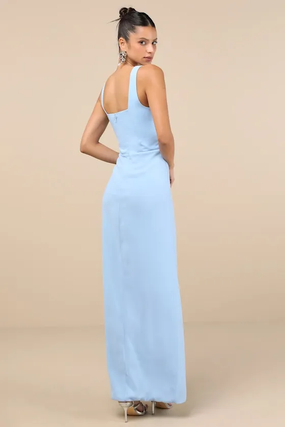 Glamorous Disposition Light Blue Ruched Maxi Dress sold by Lulus product image thumbnail 2