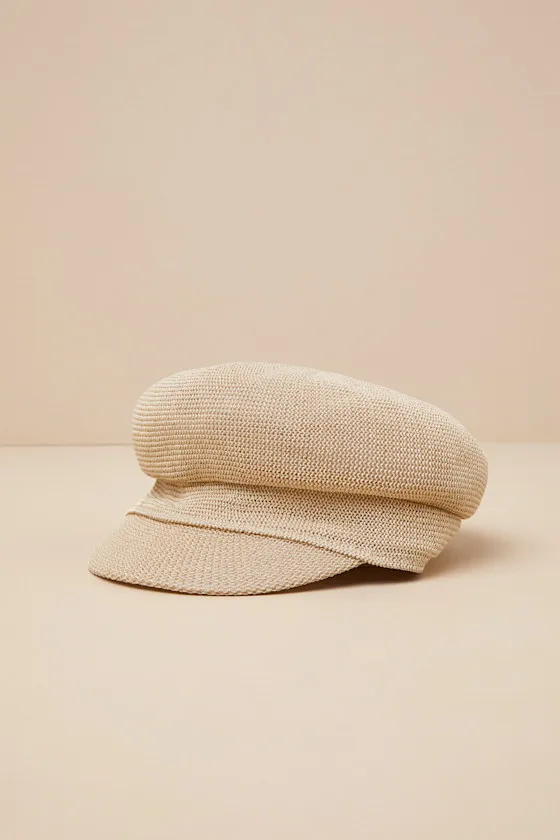 Day Break Natural Raffia Baker Boy Cap sold by Lulus product image thumbnail 2