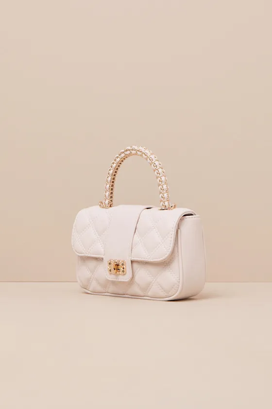 Posh Competence Ivory Quilted Chain Handle Bag sold by Lulus product image thumbnail 4