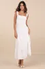 Nerissa White Eyelet Embroidered Ruffled Drop Waist Midi Dress sold by Lulus