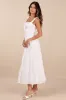Nerissa White Eyelet Embroidered Ruffled Drop Waist Midi Dress sold by Lulus