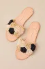 Danela Black and Natural Raffia Slide Sandals sold by Lulus