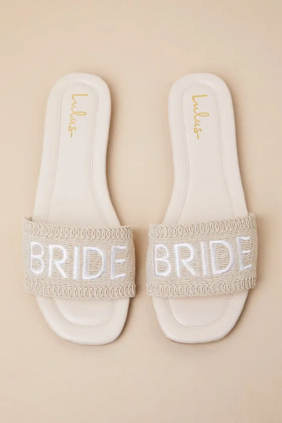 Vincentia Beige Bride Woven Slide Sandals sold by Lulus product image thumbnail 2
