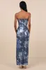 Glowing Wonder Blue Floral Sequin Strapless Maxi Dress sold by Lulus