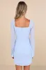 Flirty Luxury Light Blue Mesh Pearl Long Sleeve Mini Dress sold by Lulus