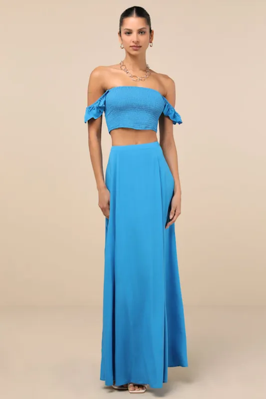 Trancoso Bright Blue Two-Piece Maxi Dress sold by Lulus