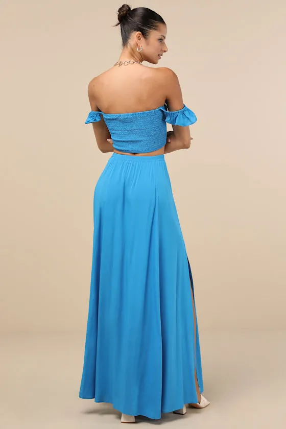 Trancoso Bright Blue Two-Piece Maxi Dress sold by Lulus product image thumbnail 4