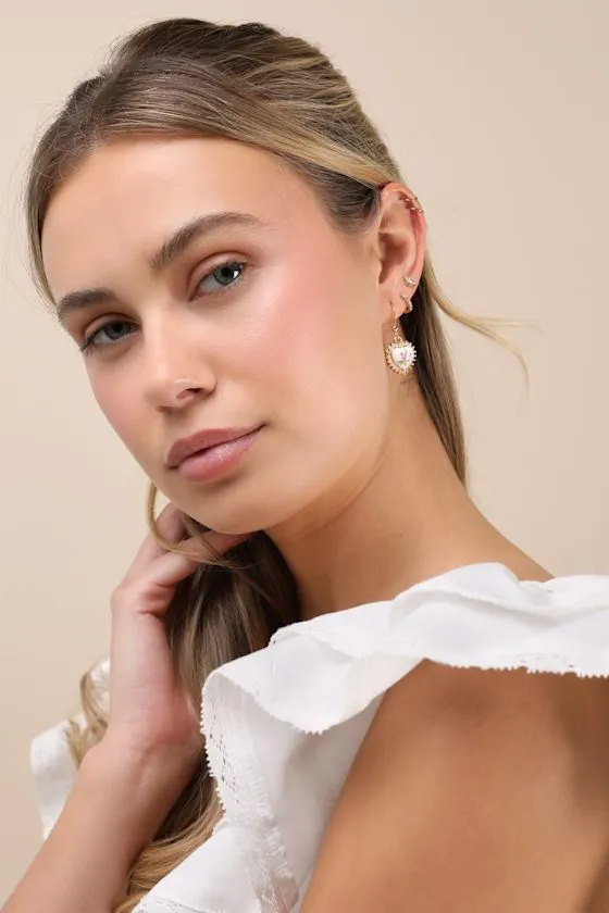 Completely Lovely 14KT Gold Vintage Heart Earrings sold by Lulus product image thumbnail 4