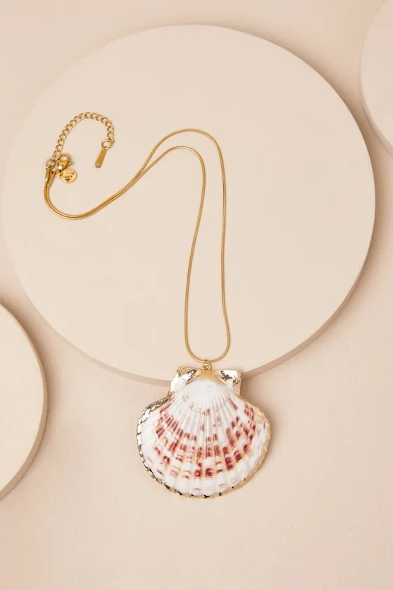 Jorden Gold Seashell Statement Necklace sold by Lulus product image thumbnail 2