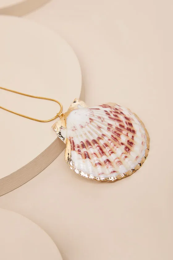 Jorden Gold Seashell Statement Necklace sold by Lulus product image thumbnail 4