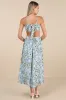 Tie With You Light Blue Floral Print Tie-Back Midi Dress sold by Lulus