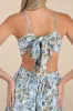 Tie With You Light Blue Floral Print Tie-Back Midi Dress sold by Lulus