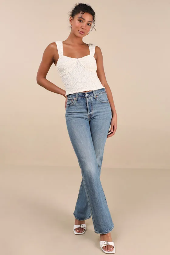 Wilda Cream Jacquard Knit Sleeveless Top sold by Lulus product image thumbnail 3