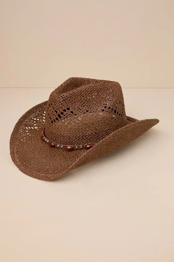 Western Ways Brown Woven Wire-Brimmed Western Hat sold by Lulus product image thumbnail 2
