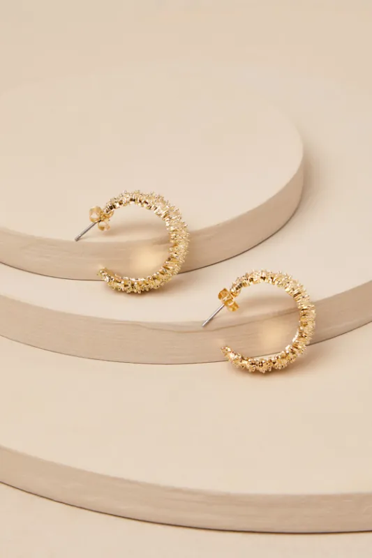 Elevated Tradition Gold Textured Hoop Earrings sold by Lulus