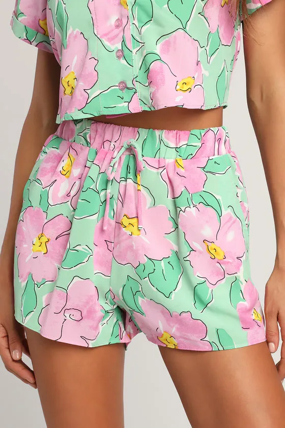 Sun and Blooms Pink Multi Floral Print Two-Piece Romper sold by Lulus product image thumbnail 4