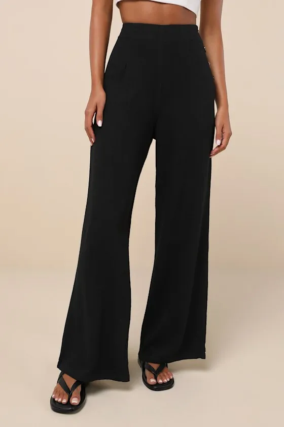 Noteworthy Black Wide-Leg Pants sold by Lulus product image thumbnail 2