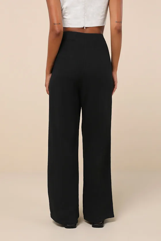 Noteworthy Black Wide-Leg Pants sold by Lulus product image thumbnail 3