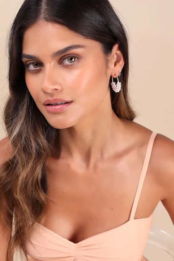 Rulanda Gold and White Pearl Hoop Earrings sold by Lulus product image thumbnail 3