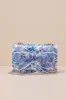 Kitsch Blue and White Floral Satin Pearl-Trimmed Bow Handbag sold by Lulus