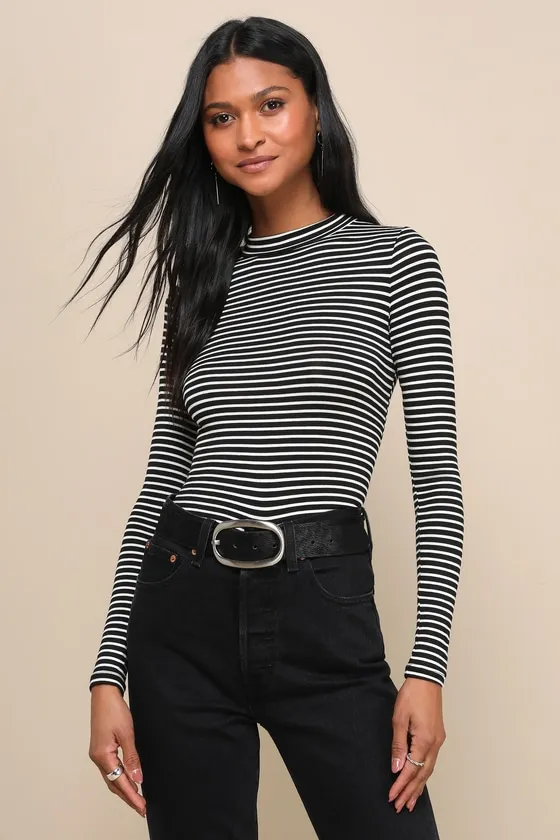 Anything is Posh-ible Black Striped Top sold by Lulus