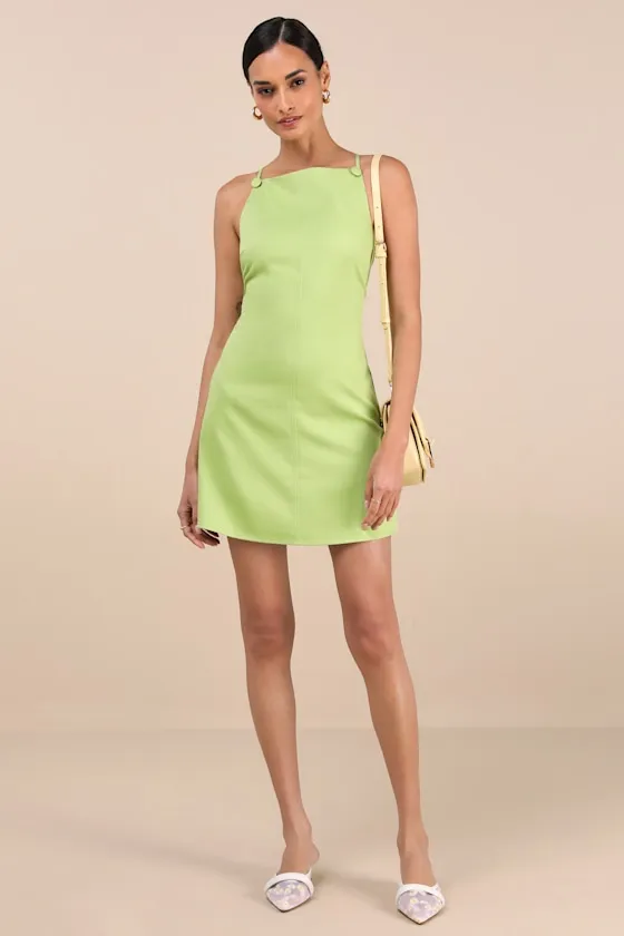 Chic Ease Lime Green Sleeveless Mini Dress sold by Lulus product image thumbnail 3