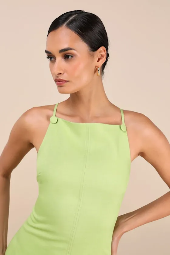 Chic Ease Lime Green Sleeveless Mini Dress sold by Lulus product image thumbnail 4