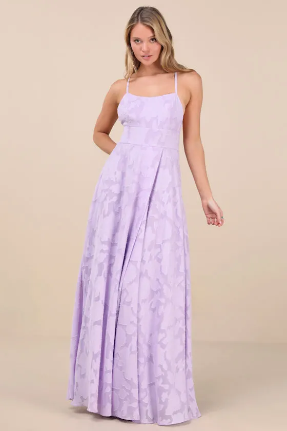 Let There Be Romance Lavender Burnout Floral Maxi Dress sold by Lulus