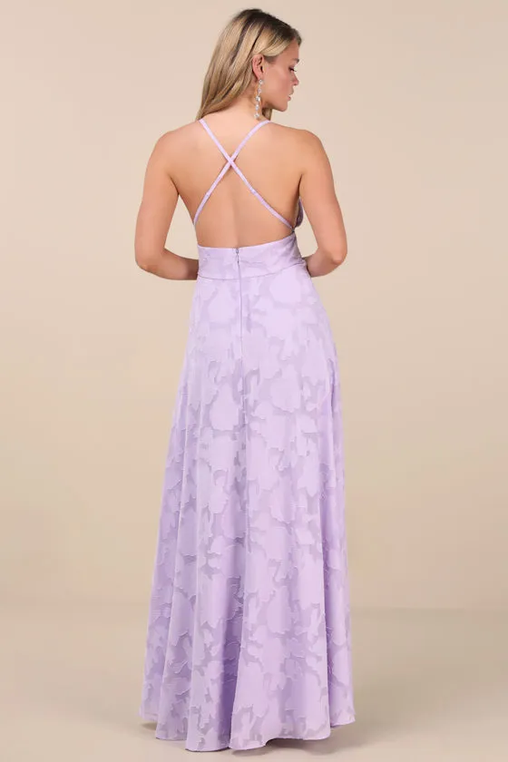 Let There Be Romance Lavender Burnout Floral Maxi Dress sold by Lulus product image thumbnail 2