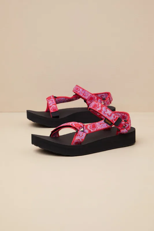 Midform Universal Neon Floral Pink and Purple Sandals sold by Lulus