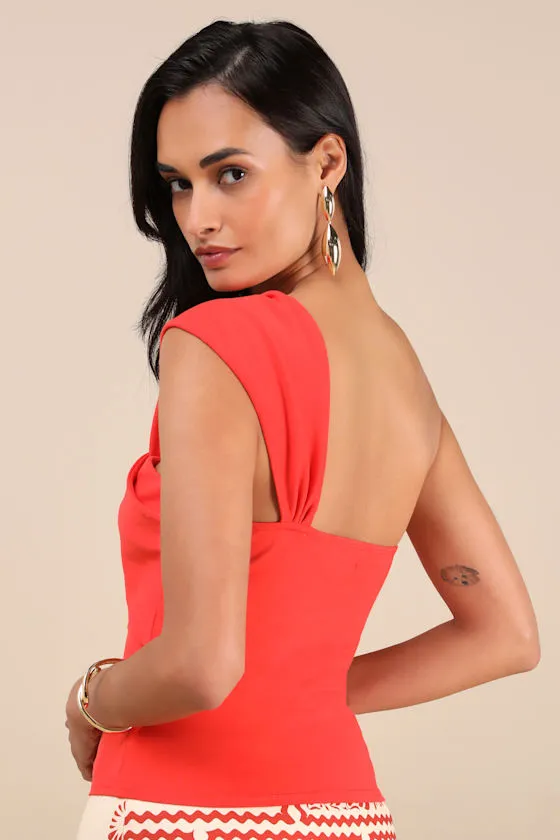 Rudia Bright Red One-Shoulder Top sold by Lulus product image thumbnail 2