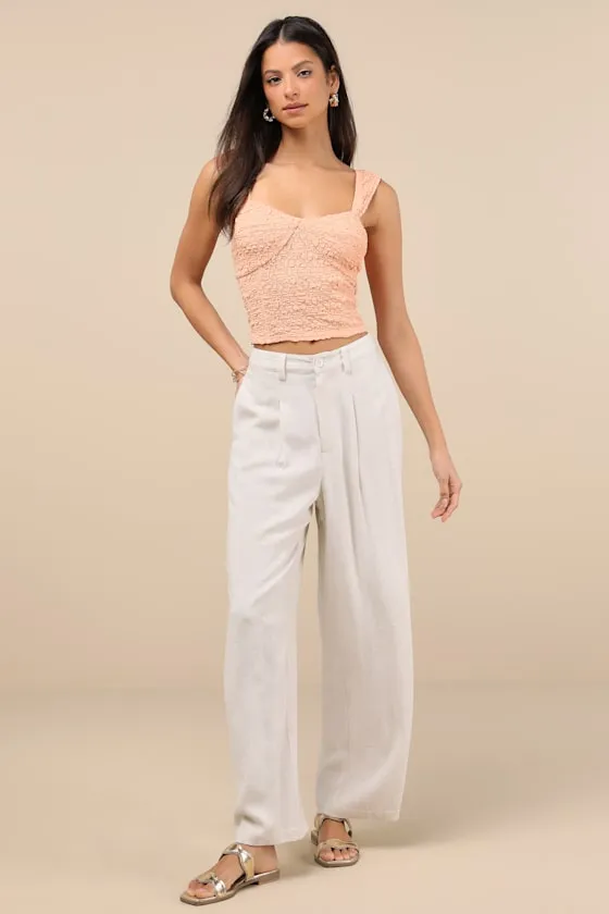 Wilda Peach Jacquard Knit Sleeveless Top sold by Lulus product image thumbnail 3