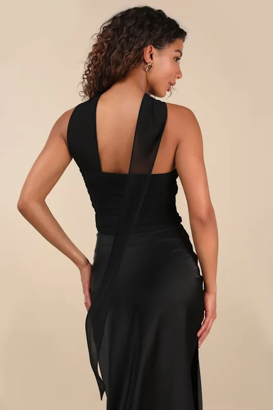 Marlette Black Strapless Crop Top and Scarf Set sold by Lulus product image thumbnail 2